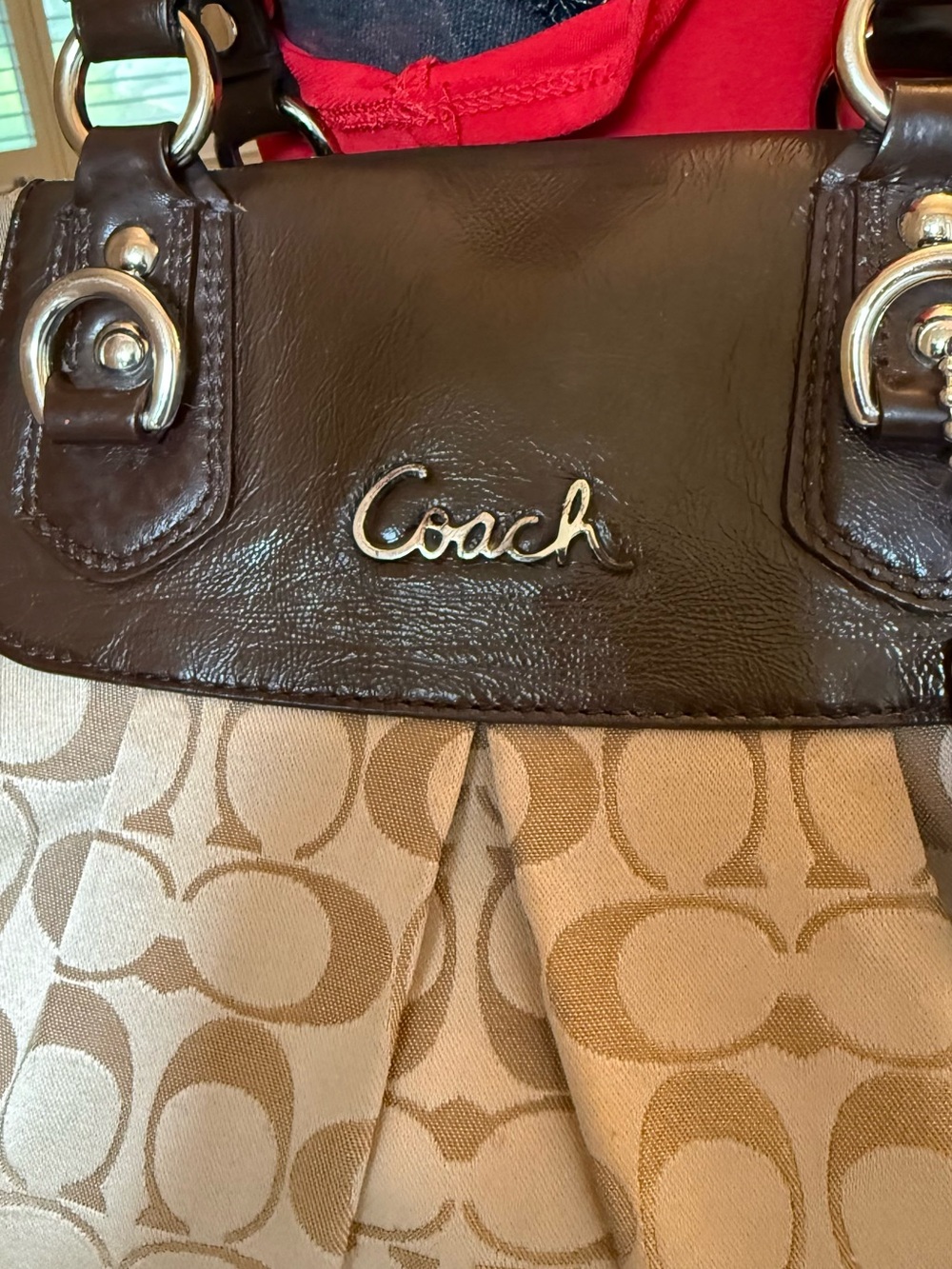 Coach Y2K Ashley Carryall Shoulder Bag Brown F15510 Coach Logo Leather Canvas - Picture 4 of 17